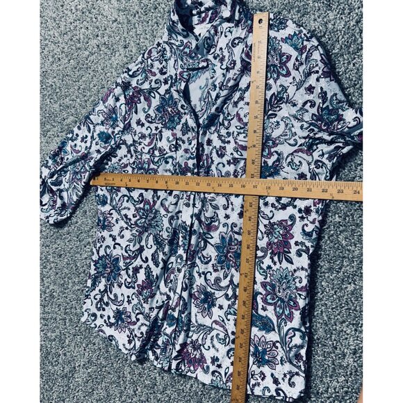 Coral Bay Women's Size XL Multicolored Button Down Blouse - Picture 5 of 7